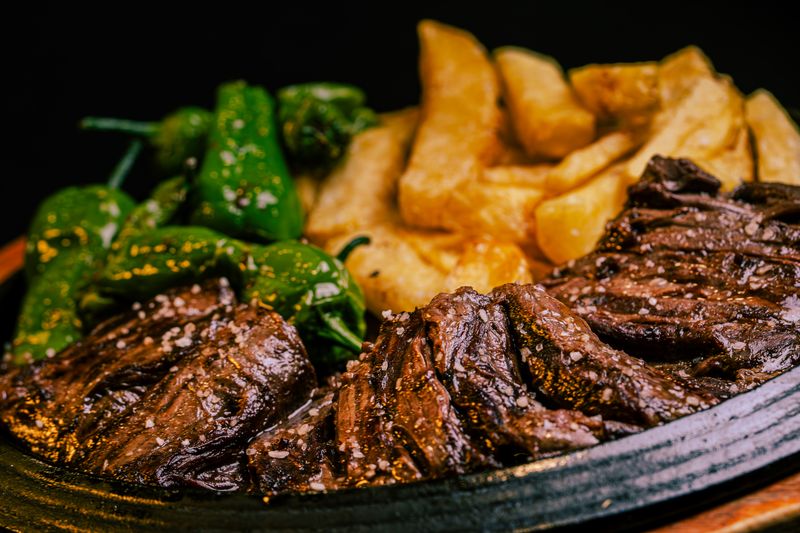 Steak Chimichurri Wrap with grilled peppers