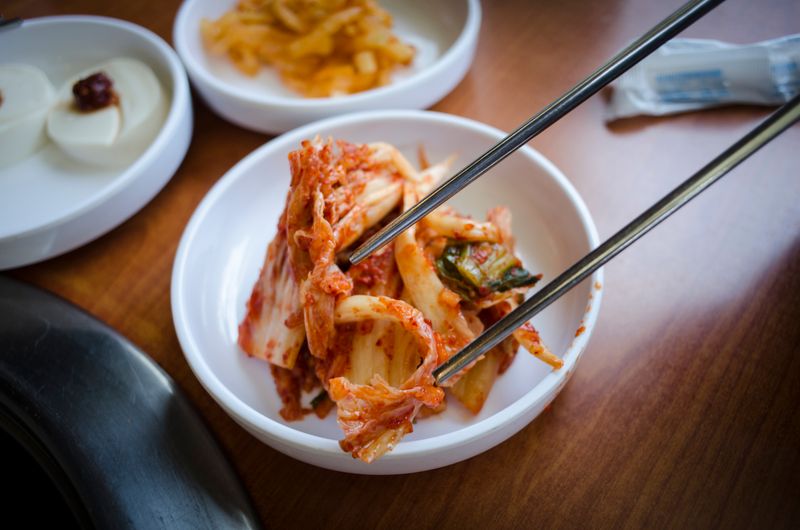 Korean BBQ Beef Bowl with kimchi and sesame rice